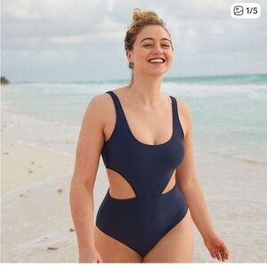 Aerie Midnight Blue Cutout One Piece Swimsuit